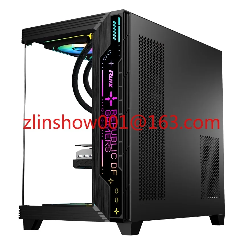 سطح المكتب الزجاج المقسى RGB Atx كامل برج حالة Gamig الكمبيوتر حالة الكمبيوتر خزانة الحالات والأبراج #3