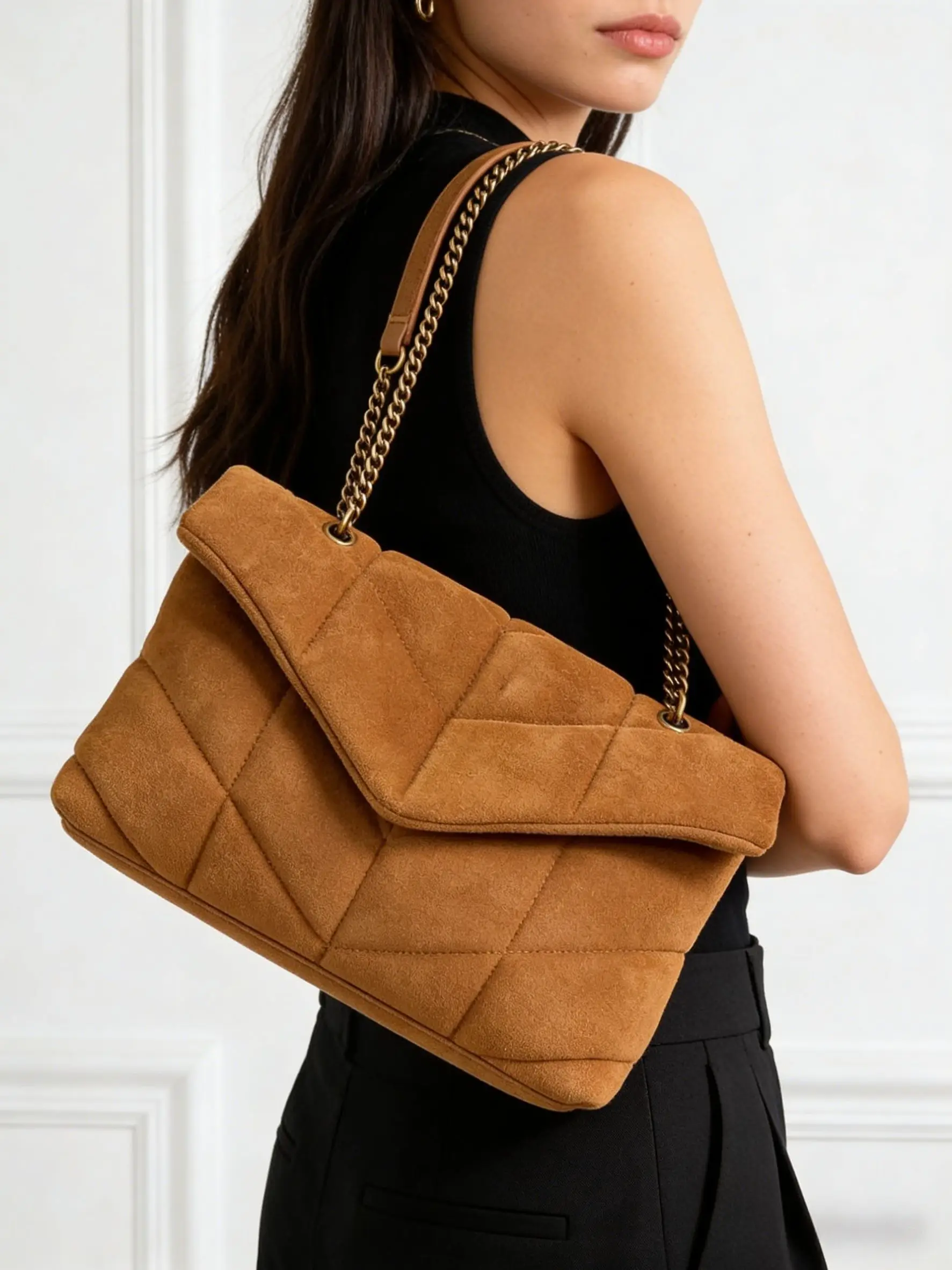 

Suede design bag luxury handbag quilted chain crossbody bag women's clutch flap bag Design Bag.