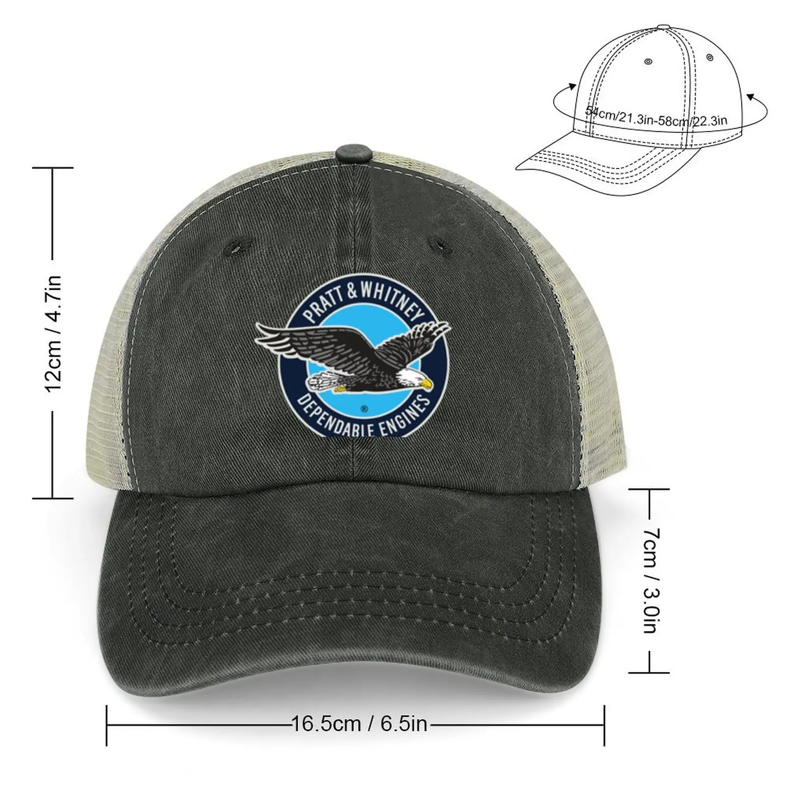 Pratt &Amp; Whitney Logo T-Shirt Cowboy Hat Hood Fishing cap western Hat Brand Man cap Boy Child Women's