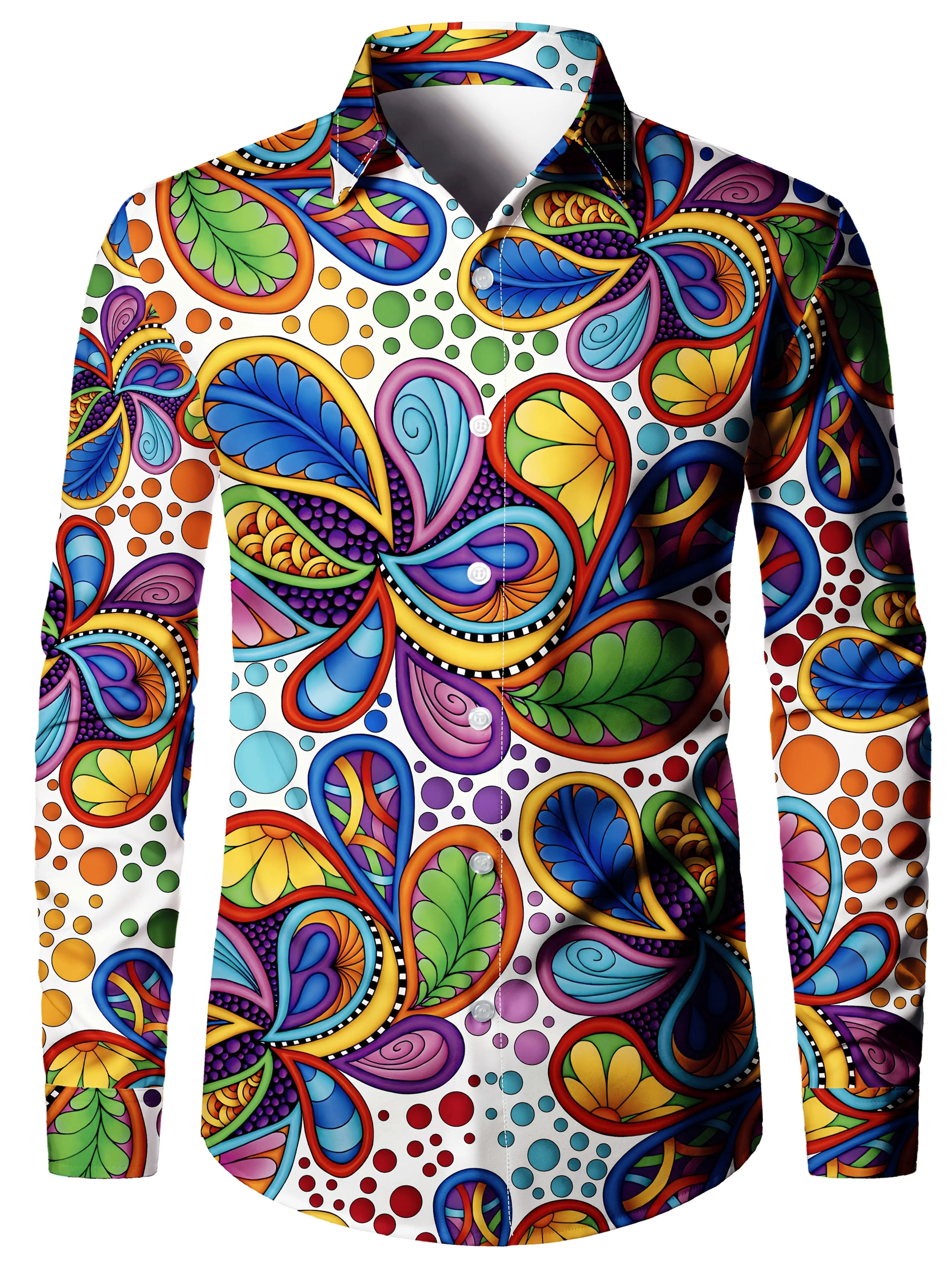 Fashion 3D Printed Geometric Pattern Shirt Casual Street Men's Shirt Simple Design Harajuku Men's Long Sleeve Top