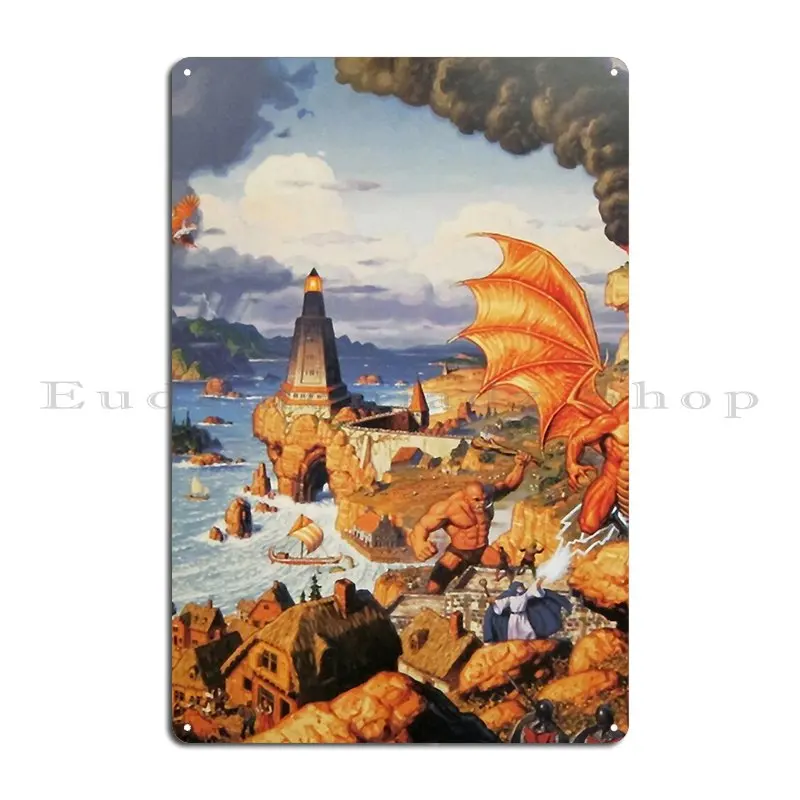 ألتيما أونلاين كلاسيك علامة معدنية للحفلات بار جدار جدارية عتيقة إنشاء ملصق تسجيل القصدير #2