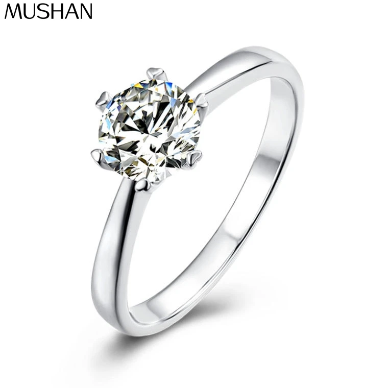 

Ювелирные изделия MuShan: Кольцо из стерлингового серебра 925 пробы с высокоуглеродистым бриллиантом, элегантный стиль, подарок для нее, женские кольца, изысканные ювелирные украшения