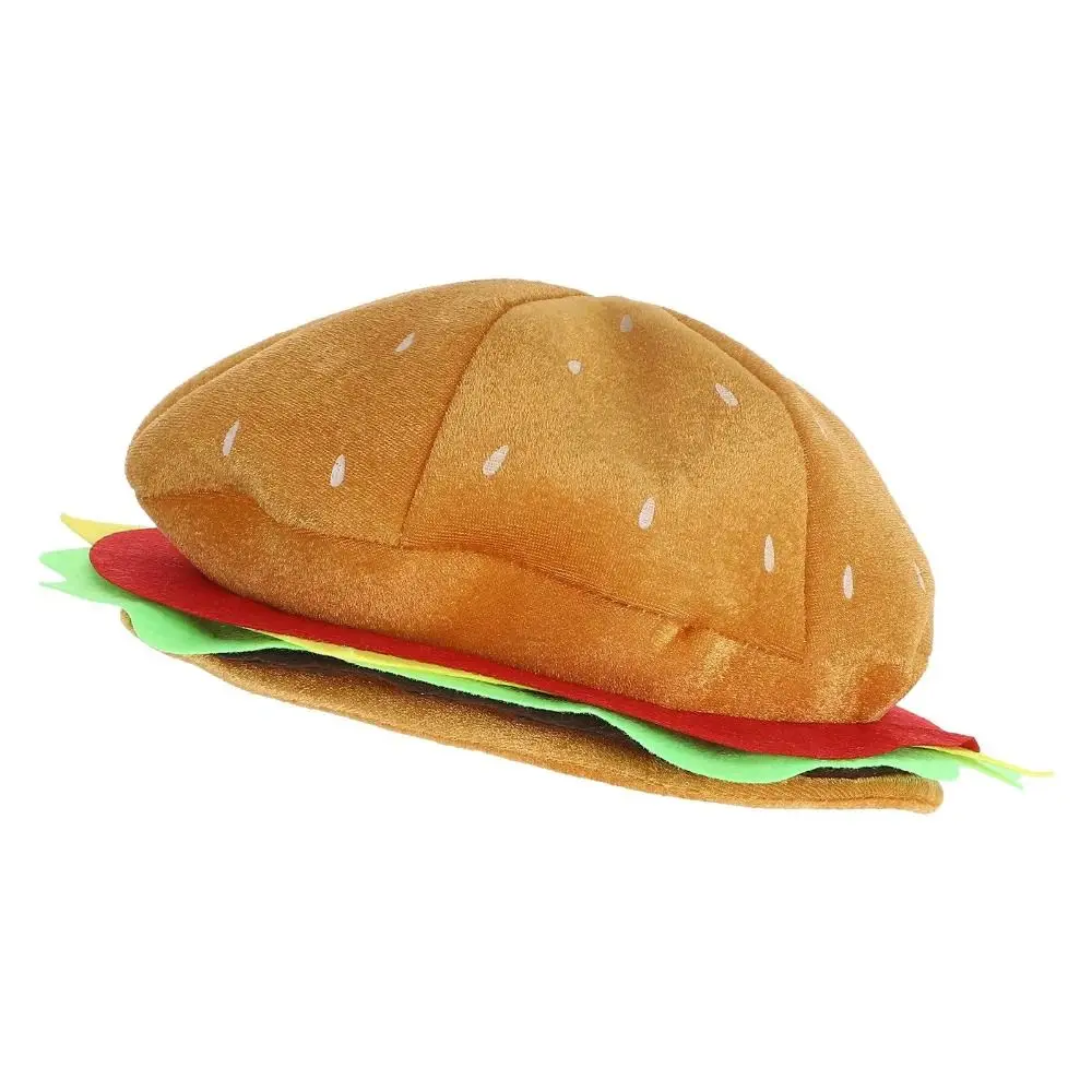 Warm Creativity Decorative Burger Hat Cute Soft Burger Headgear Funny Unisex Performance Prop Hat Halloween Party