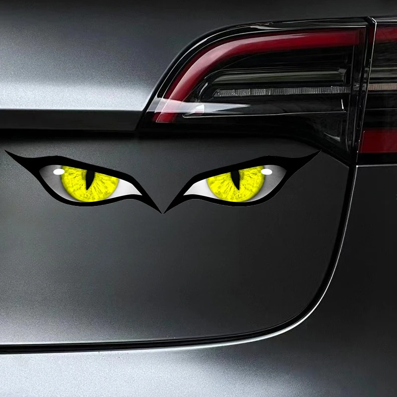 

Car Sticker Stylish Yellow Eye Car Side Mirror Decal - 3D Glossy Animal Eye Sticker, Unique Auto Exterior Decor Accessory