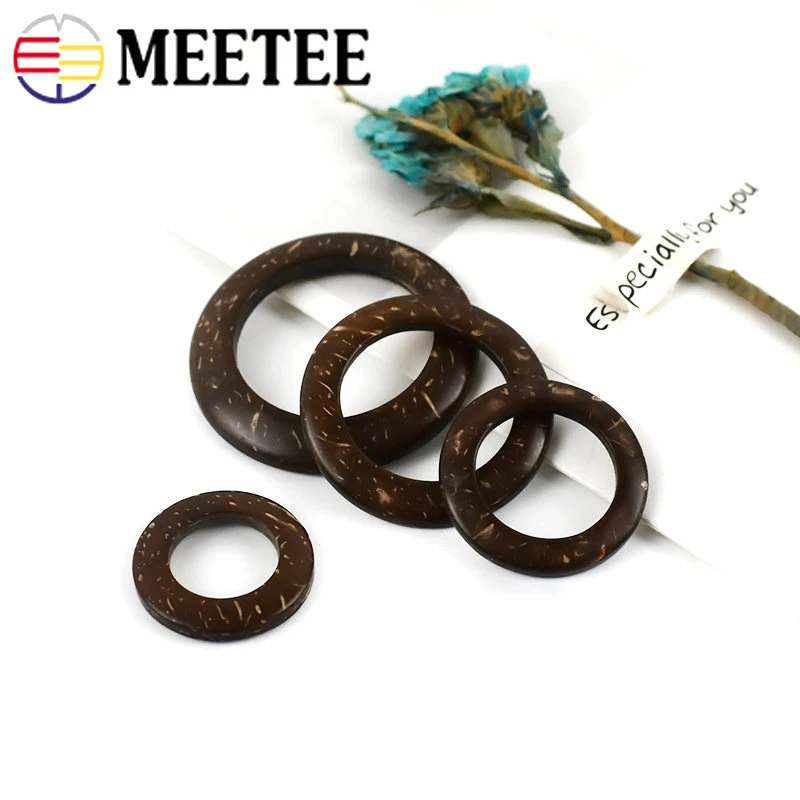 50Pcs 15-50cm Coconut Circle Buckles Wooden O Ring Belt Dress Decoration Button Shell Clasp DIY Leather Craft Bags Accessories