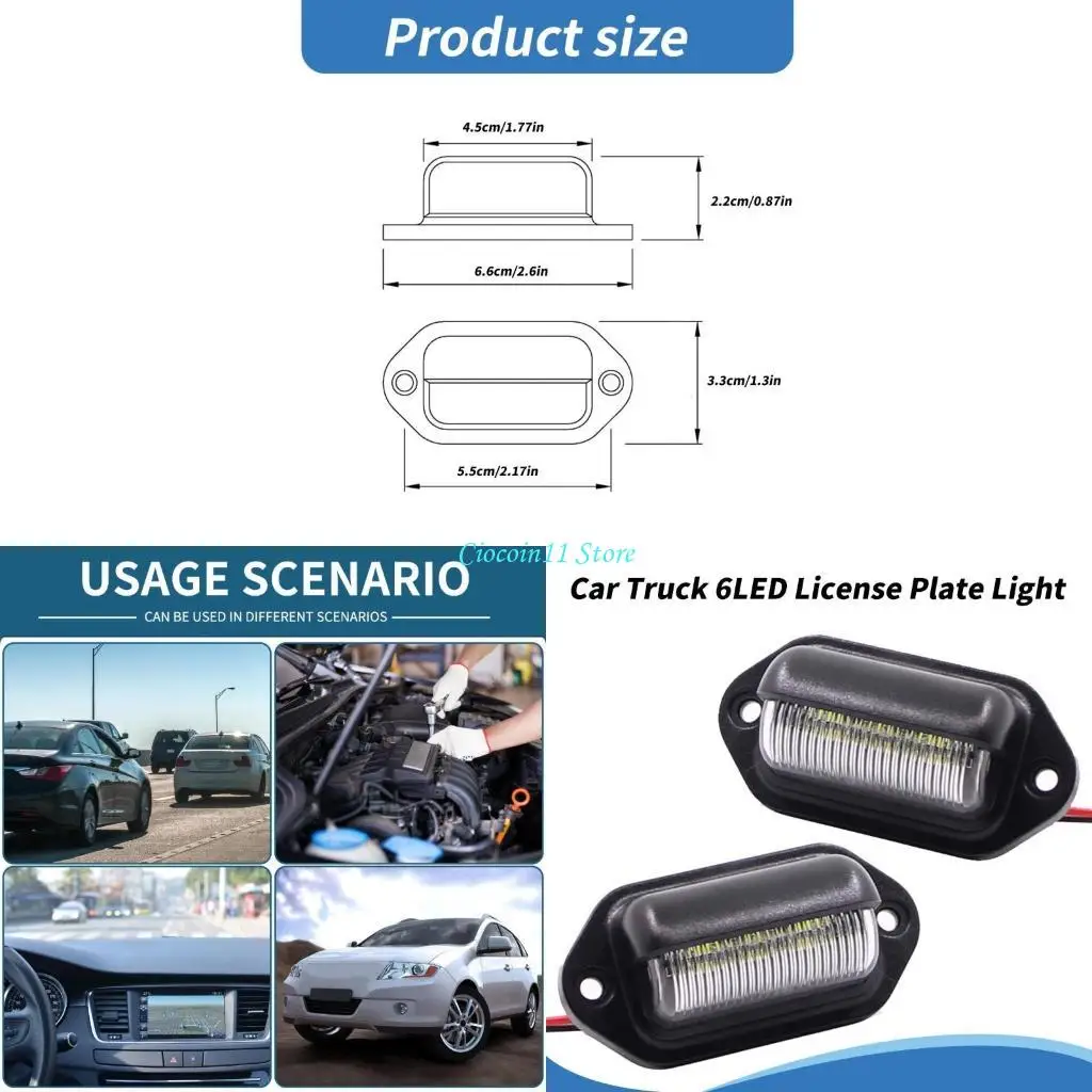 

Y1UB Universally 12V 24V Led Side Marker Light for Mantruck Trailer Trucks Caravans Clearance Lamp 6 LED 6500K