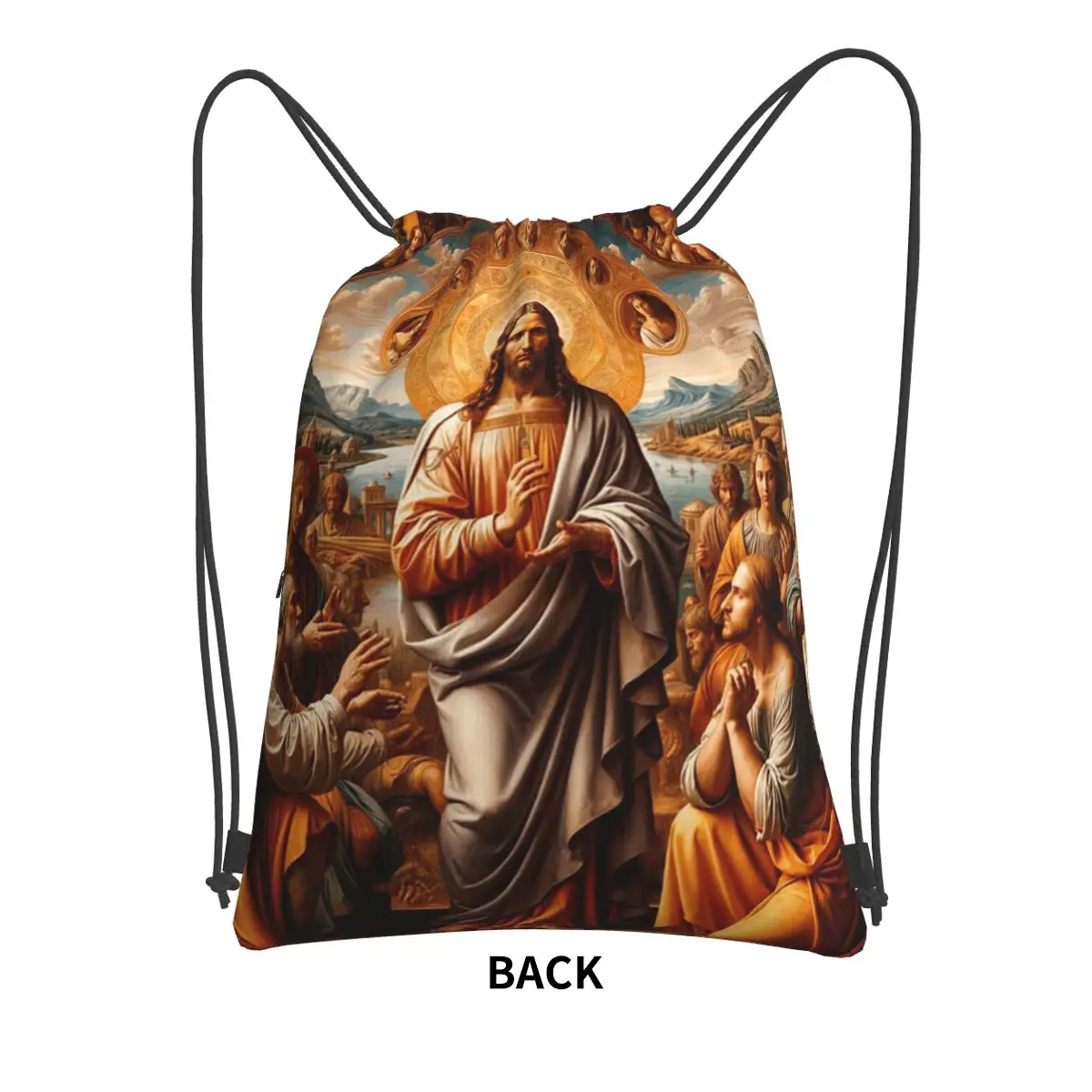 WORSHIPING JESUS Backpacks Multi-function Drawstring Bags Shoes Bag Book Bags for Travel School