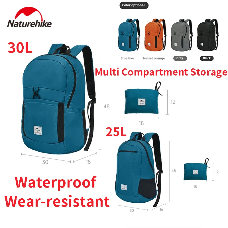 

Naturehike Cloud Goose Силиконовая складная сумка около 230 г Водонепроницаемая, износостойкая, компактная, портативная, с несколькими отделениями для хранения, 8 мм