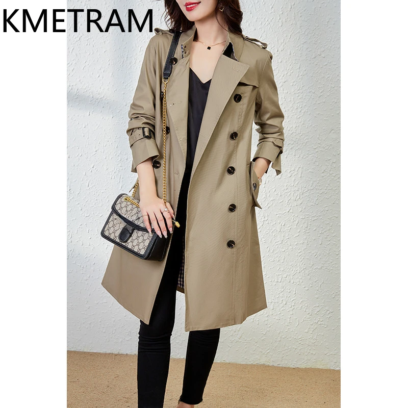 KMETRAM Classic Trench Coats Elegant New in Outerwears 2024 Figure-Flattering Jackets Fall Clothes Women Ветровка Женская