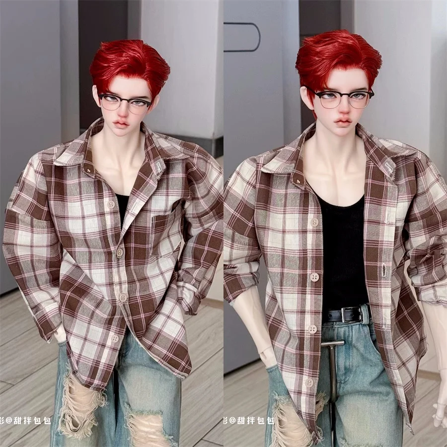 BJDドール服 Tシャツ おもちゃ 男の子 女の子 子供 ハンサムトップ キュートコート レッド グレー オールマッチ カジュアル ID75 1/4 ギフト ドールアクセサリー