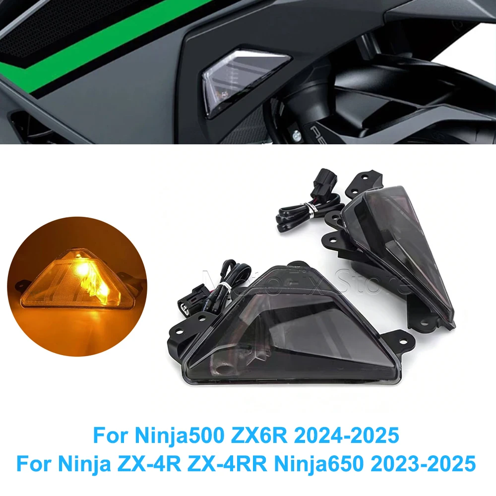 

For Kawasaki Ninja ZX6R Ninja 500 Ninja ZX-4R ZX-4RR Ninja 650 2023-2025 Ninja500 Motorcycle Front LED Turn Signal Indicator
