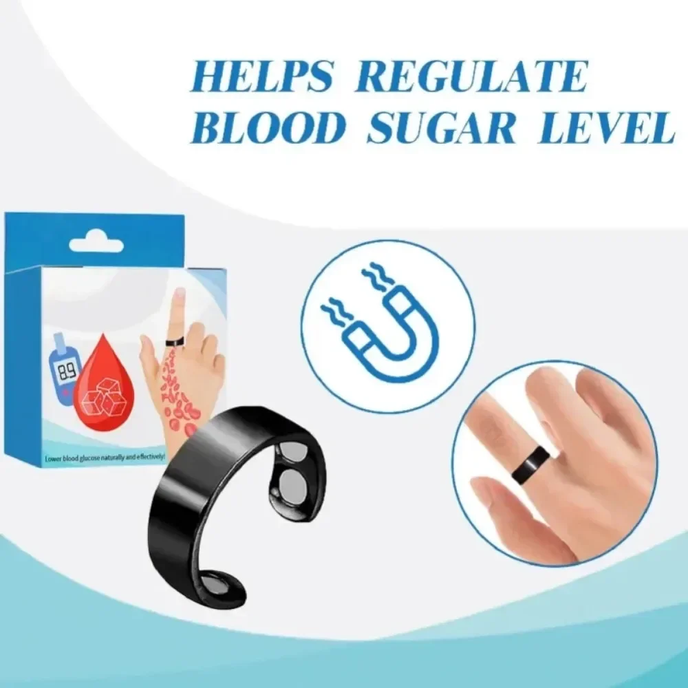 Magnetic Therapy Blood Sugar Control Ring Diabetes Monitor Blood Sugar Balance Improve Sleep Soreness Relief Lymphatic Drainage