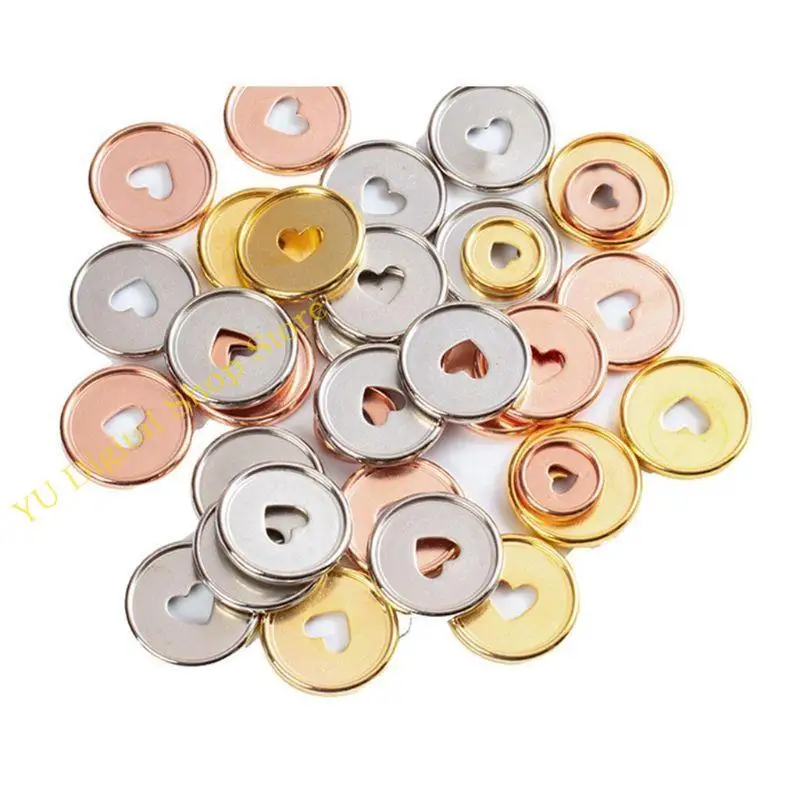 96ba 20pcs 35mm Heart Binder Rings Mushroom Hole Leaf Leaf Notebook Notepad Binding Discs Discl