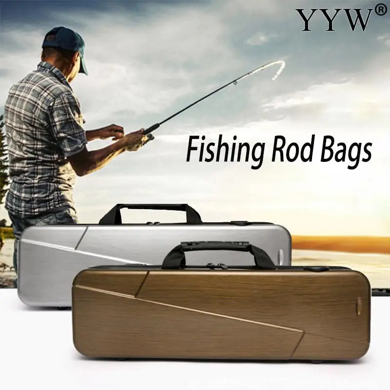 

Zipper/Aluminum Frame Multifunction Fishing Pole Rod Tackle Gear Storage Box Ice Fishing Raft Fishing Hard Shell Tools Case Bag