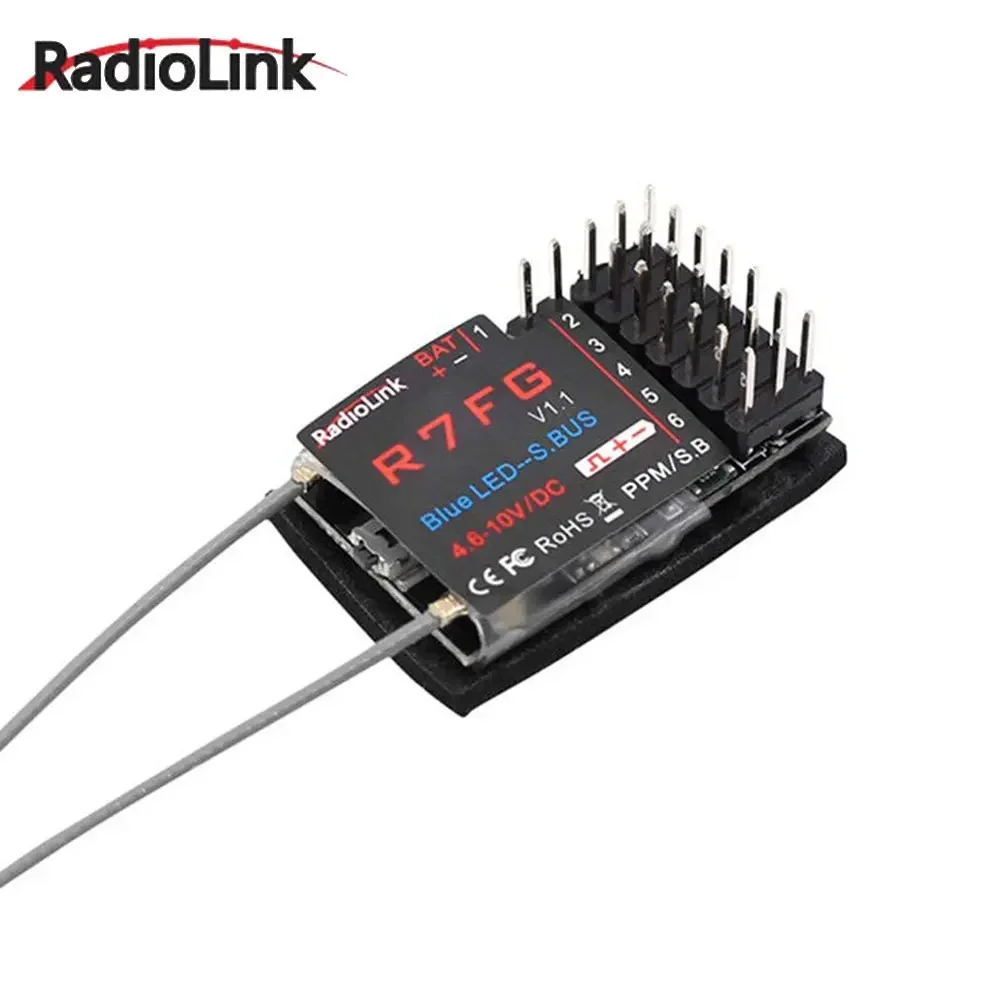 Radiolink-デュアルアンテナ送信機r7fg, 2.4ghz, 7ch,rc6gs rc用の高電圧統合ジャイロバージョン