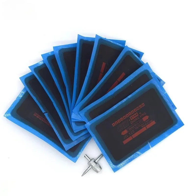 10pcs 80 * 125mm Tire Repair Kit Bicycle Tools Radial Tire Patch Cold Patch Film for Cars and Trucks