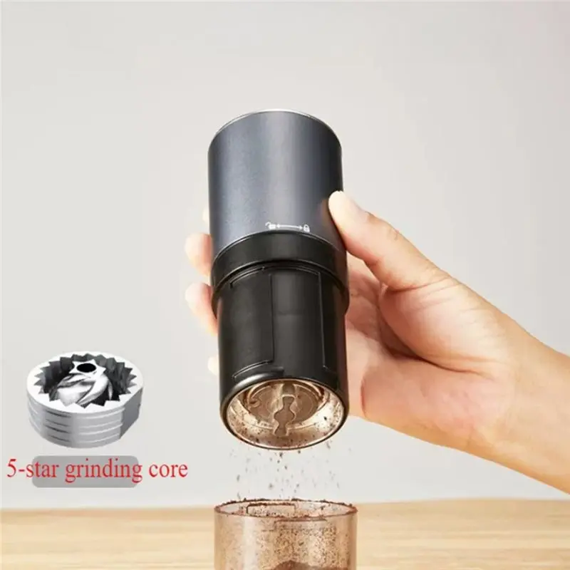 ASWUT-Mini Portable Coffee Bean Grinder Electric New Upgrade USB Charge Stainless Steel Espresso Spice Mill Coffee Grinder