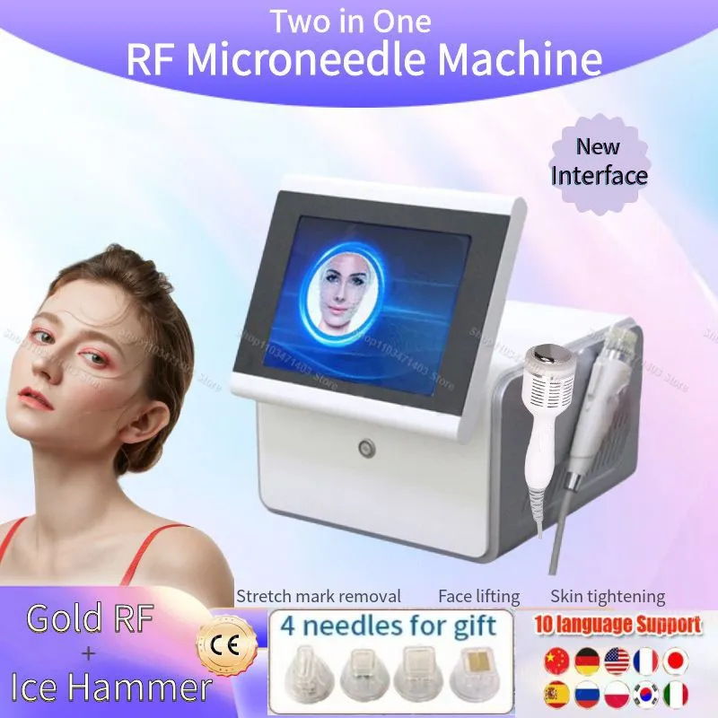 Máquina portátil de microagujas rf para equipo de blanqueamiento facial y corporal para eliminar arrugas y estrías salón de belleza