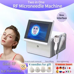 Máquina portátil de microagujas rf para equipo de blanqueamiento facial y corporal para eliminar arrugas y estrías salón de belleza