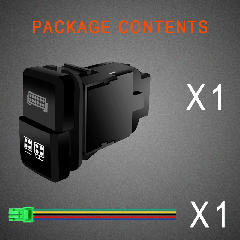 12V Green Blue Led Dual Push Button Latching Switch Spot Rear Lights Switch For Toyota Prado 4Runner Landcruiser FJ Cruiser