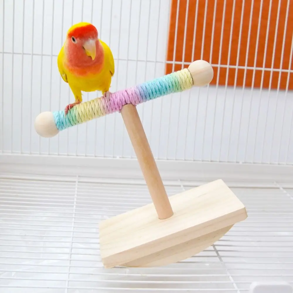 

Wear-resistant Bird Training Stand Bite Resistant Funny Wood Birds Cage Toy Stable Parrot Grinding Claws Stick Bird Supplies