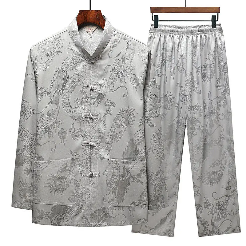 Shirts + Pants 2026 summer long sleeve Sportswear Men's Casual Sets Man Fashion Chinese style men shirts and trousers size M-4XL