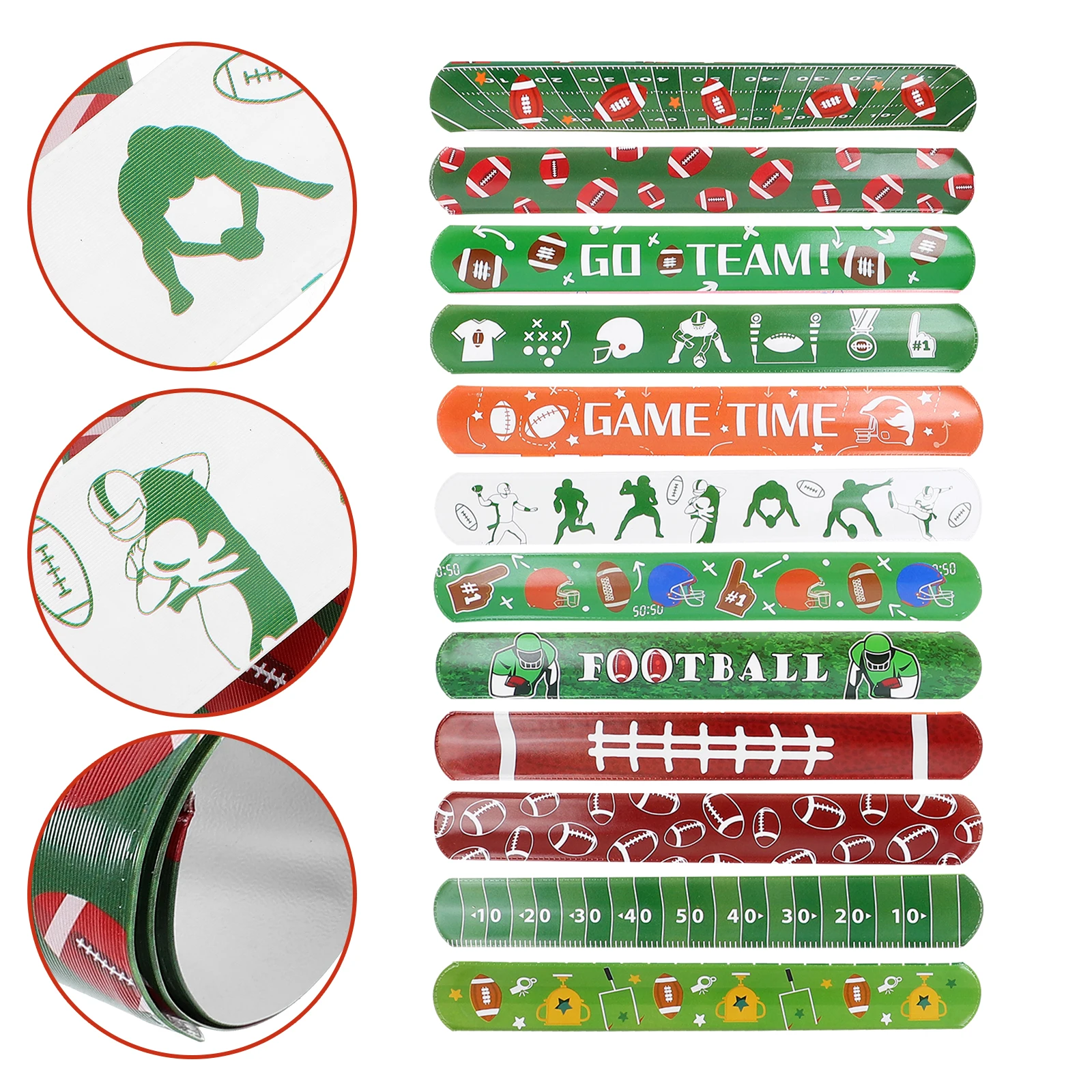 

24 Pcs Rugby Bracelet Kids Slap Wristbands Bulk Bracelets for Boys Pvc Children's Snap Party