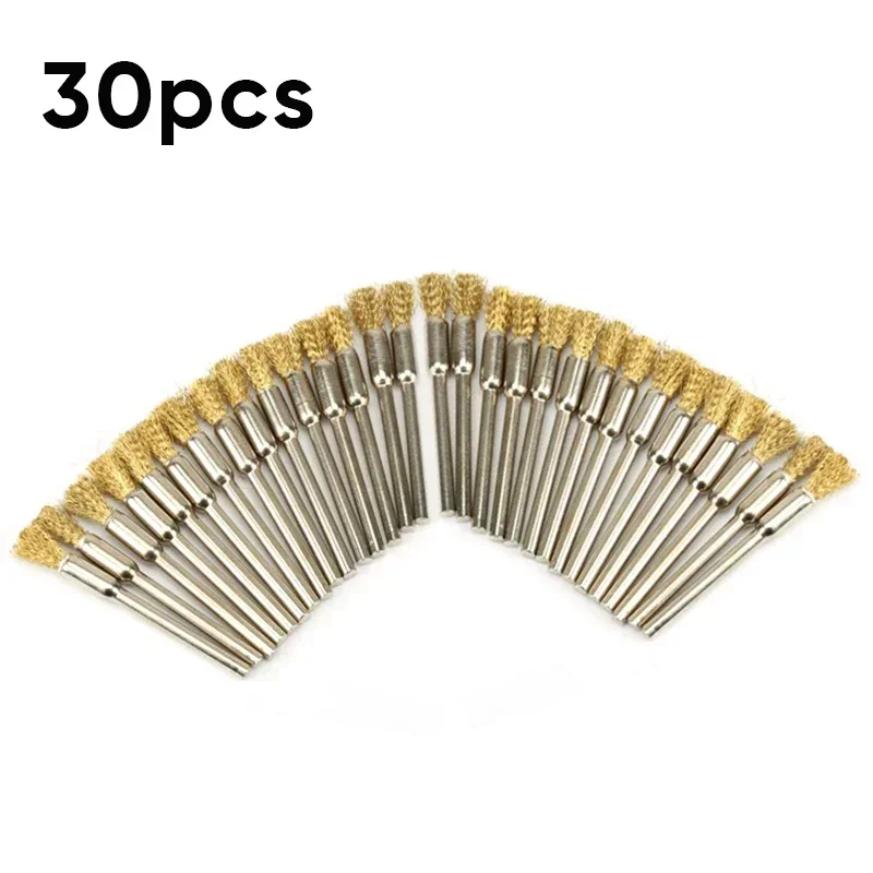 latao rotary wire wheel lapis polising brushes power drill tool pinos broca escova mm 30 pcs 01