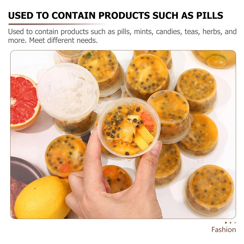 

100Pcs Disposable Plastic Sauce Box Condiment Containers With Lids For Takeaway Supplies Salad Dressing Storage