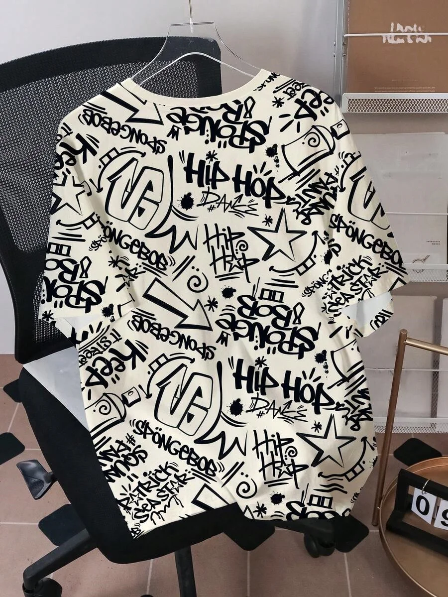 2026 Neues Trendiges SpongeBob Schwammkopf Graffiti T-Shirt, Atmungsaktive Kinder- und Erwachsenenkleidung für Männer und Frauen, Eltern-Kind-Outfit – Detail 5