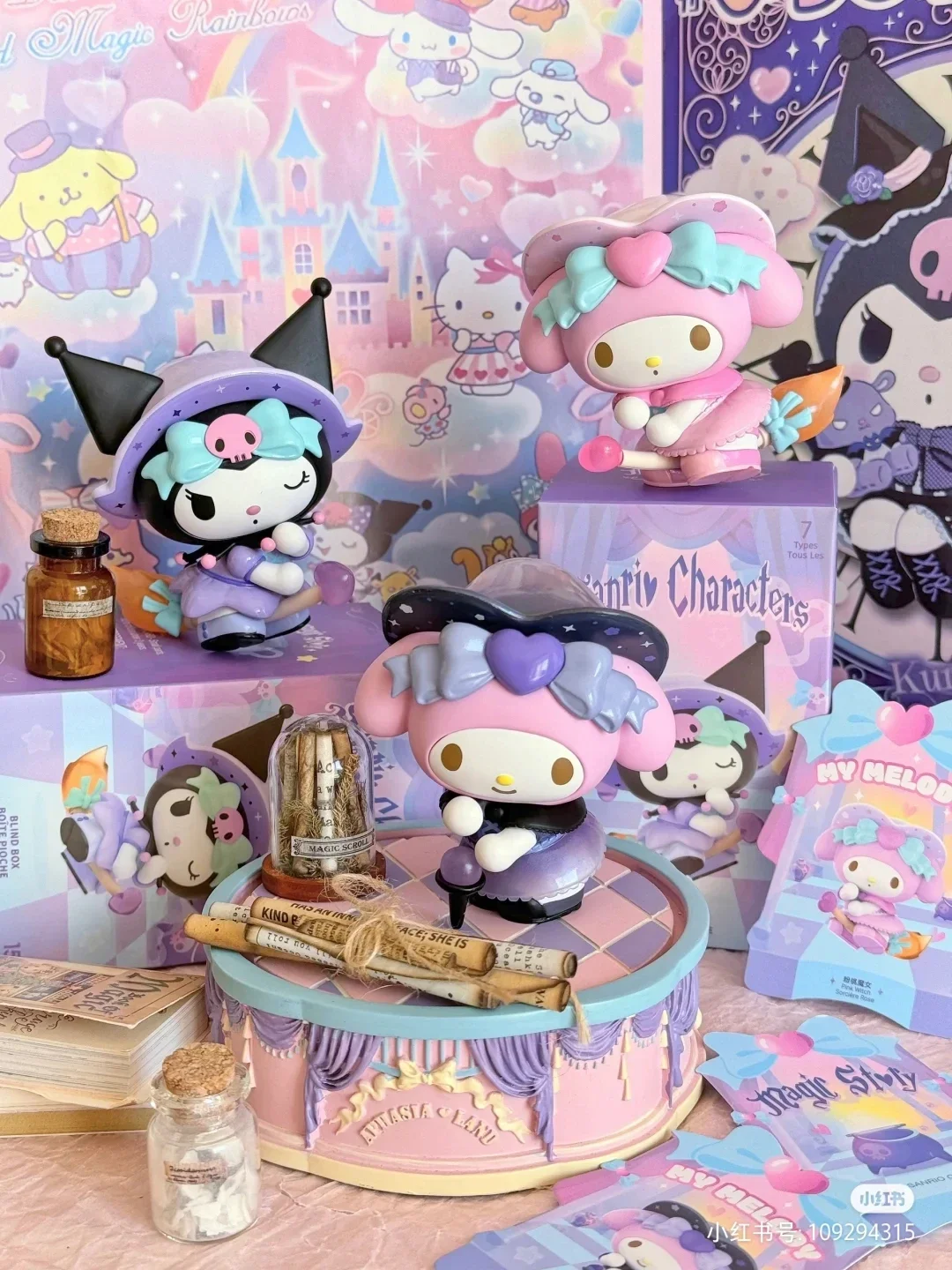 Nowa prawdziwa Miniso Sanrio magiczna seria opowieści pudełko z niespodzianką Kuromipacha pies Jade Guigou festiwalowa zabawka na prezent