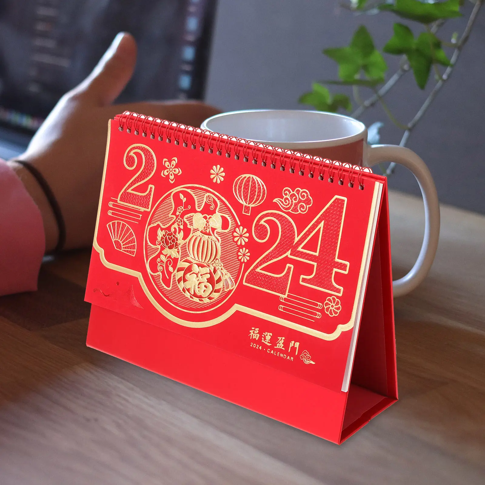 

Traditional Chinese Desk Calendar 2024 Paper Tabletop Standing Calendar Planner Monthly Organizer Desk Decor Functional Schedule