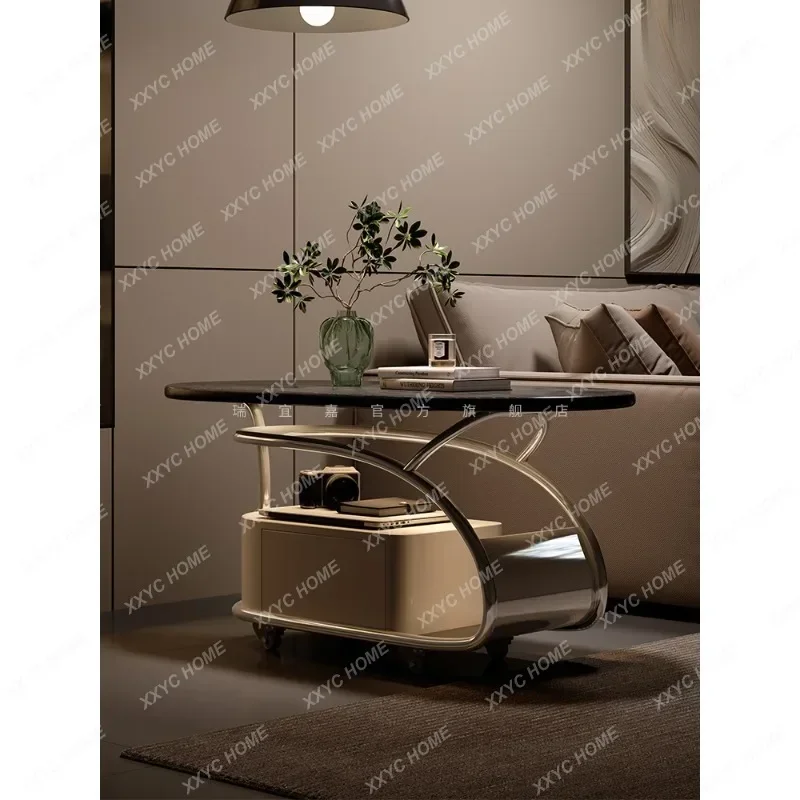 

Movable Side Table Light Luxury Living Room Sofa Side Small Trolley Small Table