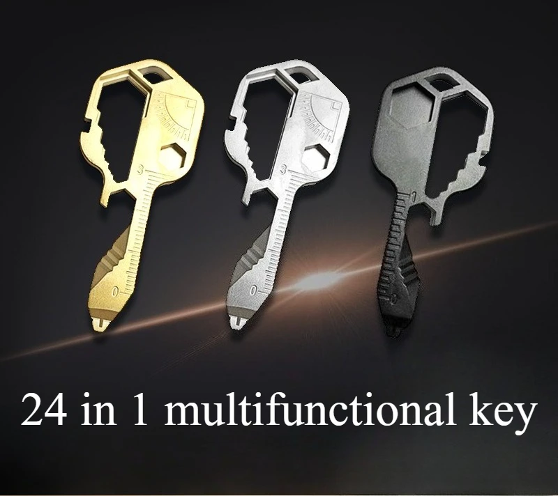 

24 in 1 Multifunctional Key Outdoor Portable Screwdriver Bottle Opener Tool Stainless Steel Keychain EDC Tool