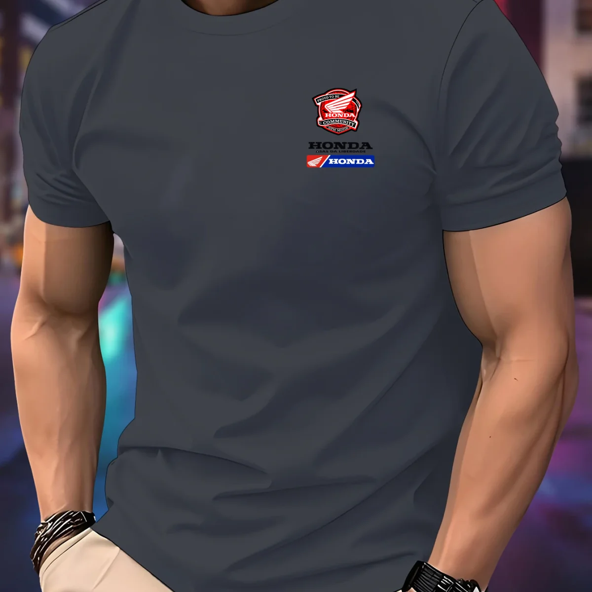 

2026 Spring/Summer New Luxury Gay Casual Versatile Trendy T-shirt Fashionable High Quality Fitness Sports T-shirt