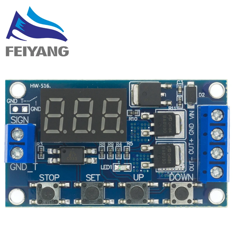 DC 12V 24V Dual MOS Rohr LED Digitale Zeit Verzögerung Relais Trigger Zyklus Timer Verzögerung Schalter Platine Timing Control Modul