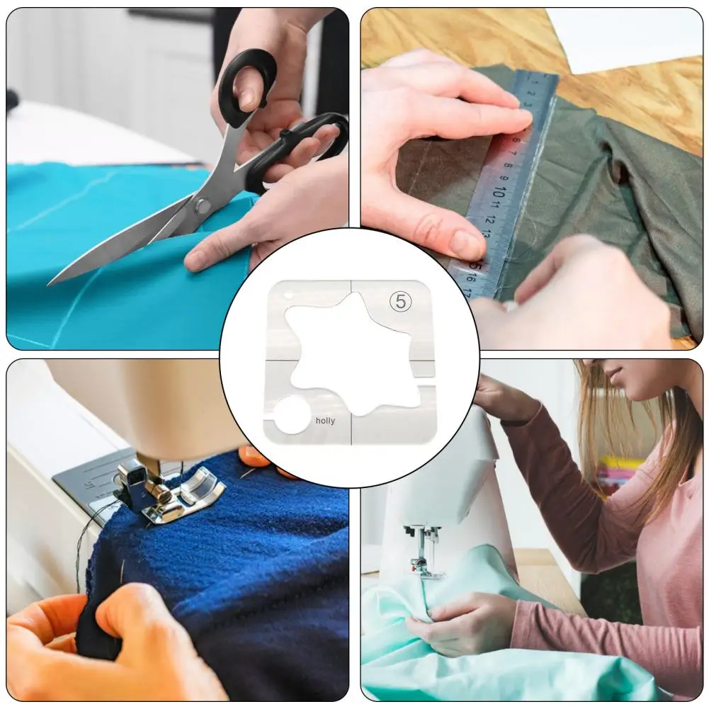 Accessorio per cucire Versatile pratico modello di trapuntatura in acrilico righello a movimento libero per la macchina da cucire domestica artigianale fai-da-te migliora