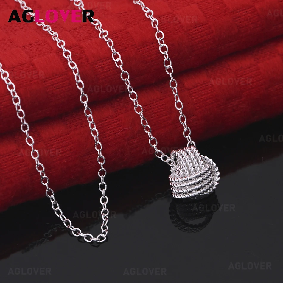 

AGLOVER 925 Sterling Silver Three-Circle Tennis Ball Shape Pendant Necklace for Women Exquisite and Cute Wedding Party Jewelry