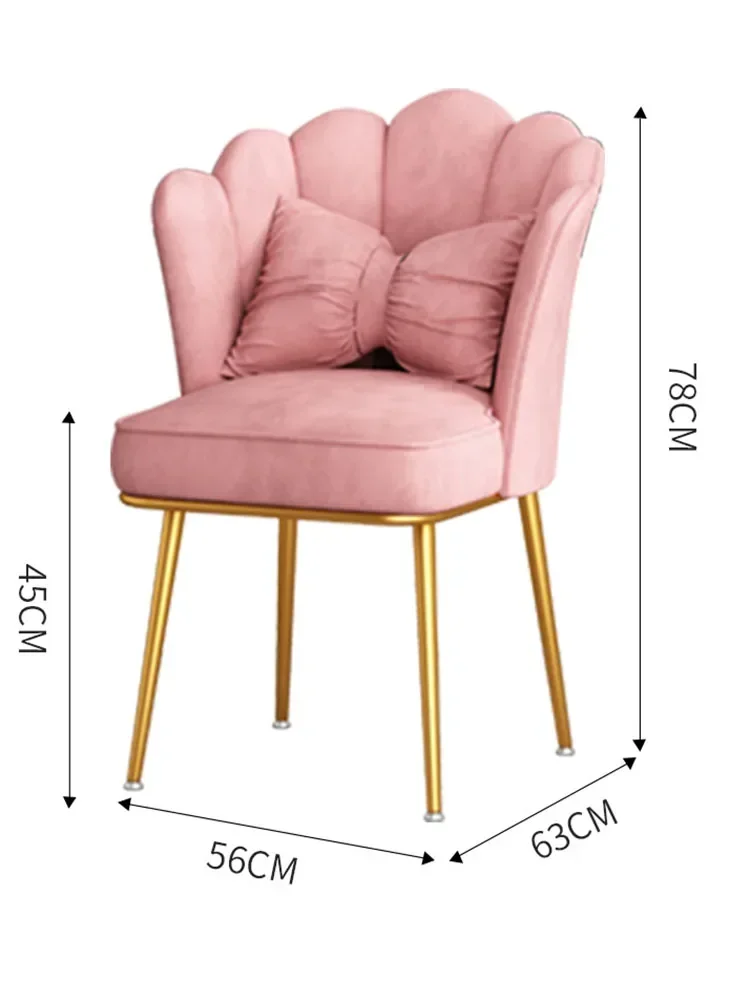 Petal Makeup Chairs Furniture Modern Living Room Dining Chair Bedroom Dressing Table Stool Backrest Beauty Nail Stool Customized