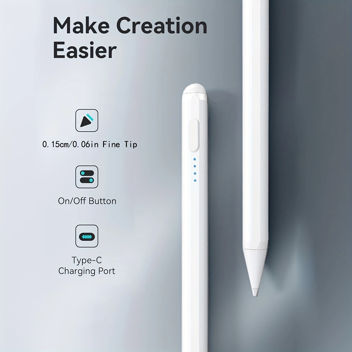 Active Stylus Pen For iOS and Android Phones Rechargeable Stylus Pen Dual Touch Screen For Samsung Xiaomi Lenovo Tablet Pencil