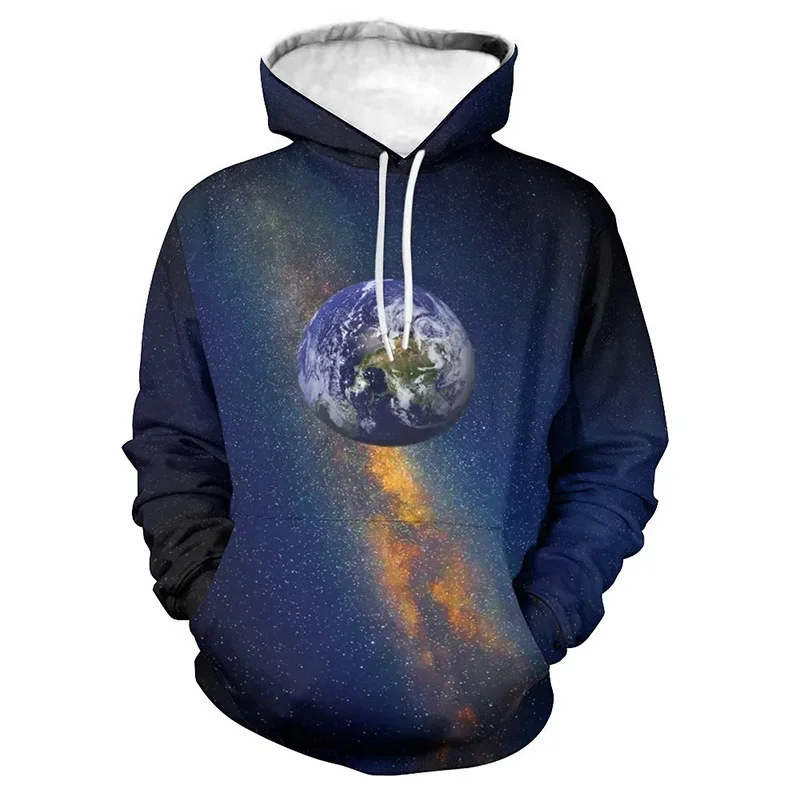 Space Universe Starry Sky Galaxy Milky Way Hoodies For Men Fashion Streetwear Pullover Sweatshirts Men Oversized Designer Hoodie