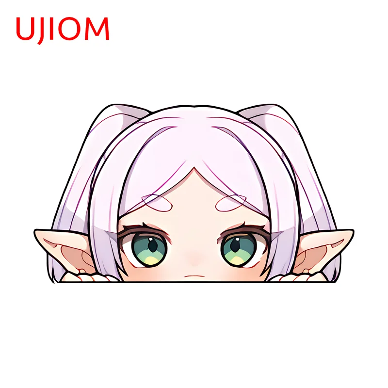 UJIOM-pegatinas de pared de Frieren, diseño interesante de dibujos animados, pegatinas de presentador para ordenador portátil, decoración delicada para armario de cocina