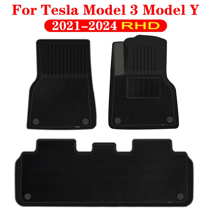 

for Tesla Model Y Model 3 2021-2024 RHD Car Floor Mats TPE Waterproof Non-Slip Floor Liners Right Rudder Floor Pad New