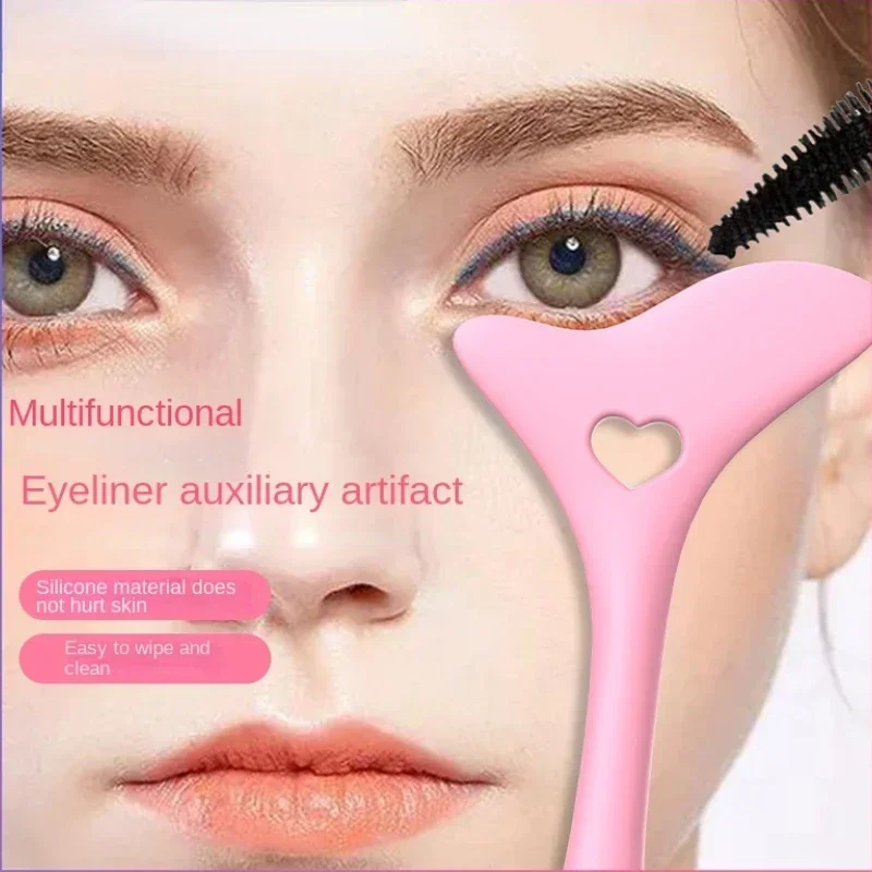 2 uds 3 en 1 pestañas, sombra de ojos, aplicador de delineador de ojos herramienta guía para maquillaje, aplicador de máscara plantillas de ojos reutilizables herramienta de ayuda para maquillaje,