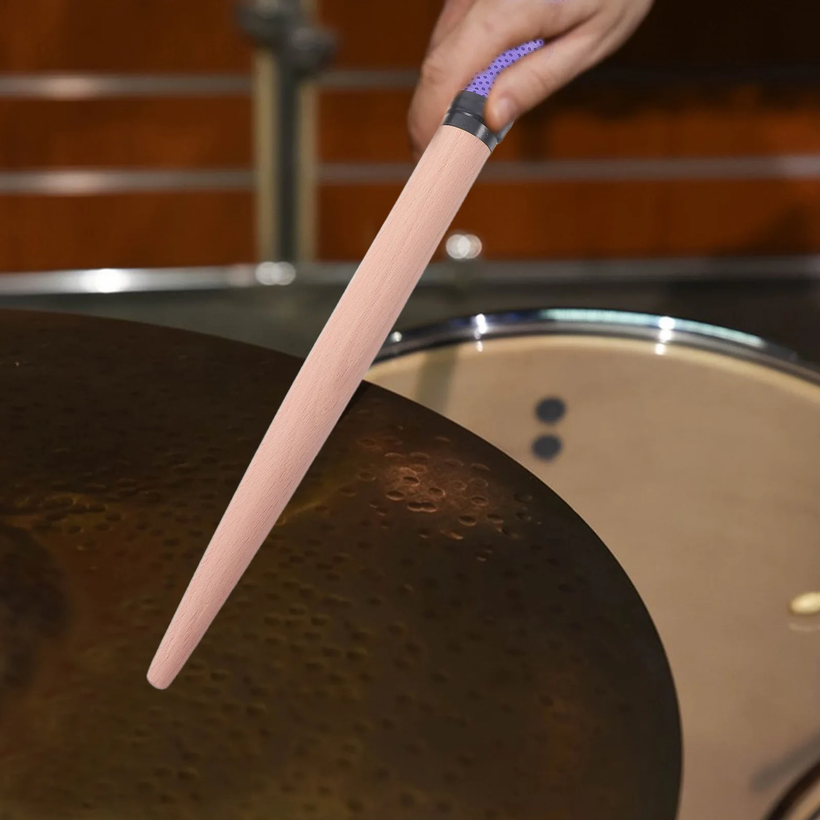 

1Pair Wooden Drumsticks for Drum Set 13.76 Inch Hand Grip Rhythm Sticks for Practice Performance Recording Drummers