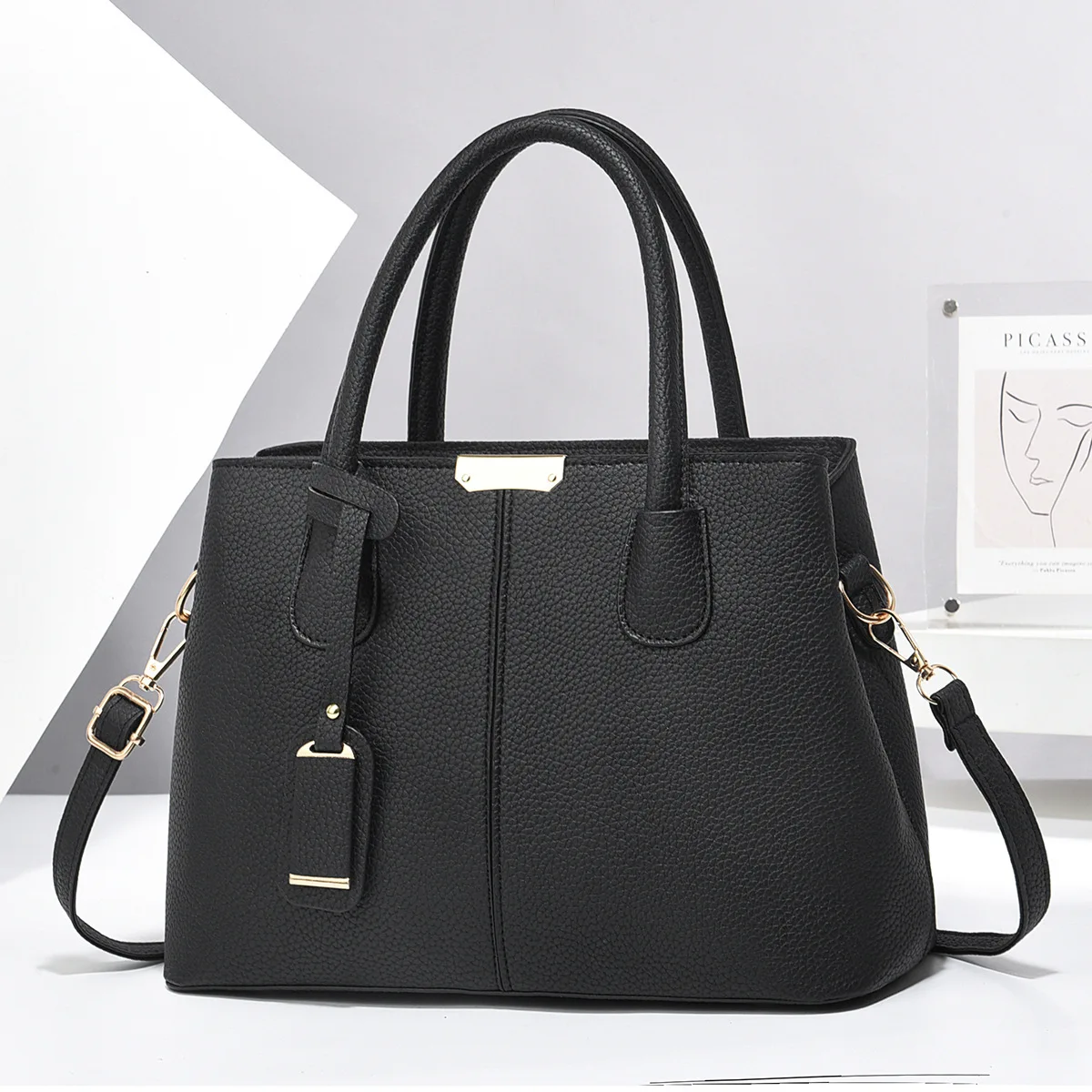 Bolso bandolera grande de piel sintética – Lujo y moda mujer - imagen 5