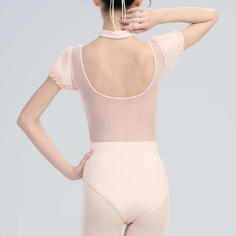 Justaucorps de Ballet imprimé Bouquet de fleurs pour femmes et filles, manches bourgeons doux, body pour adultes, dos nu, maille Patchwork, vêtements de danse de gymnastique