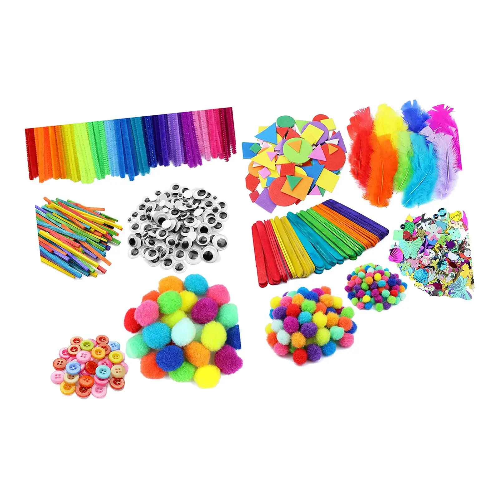 

1000Pcs Crafts for Kids Ages 4-8 Fine Motor Skills Toddlers Craft Materials Set for Party Favors School Home Kindergarten