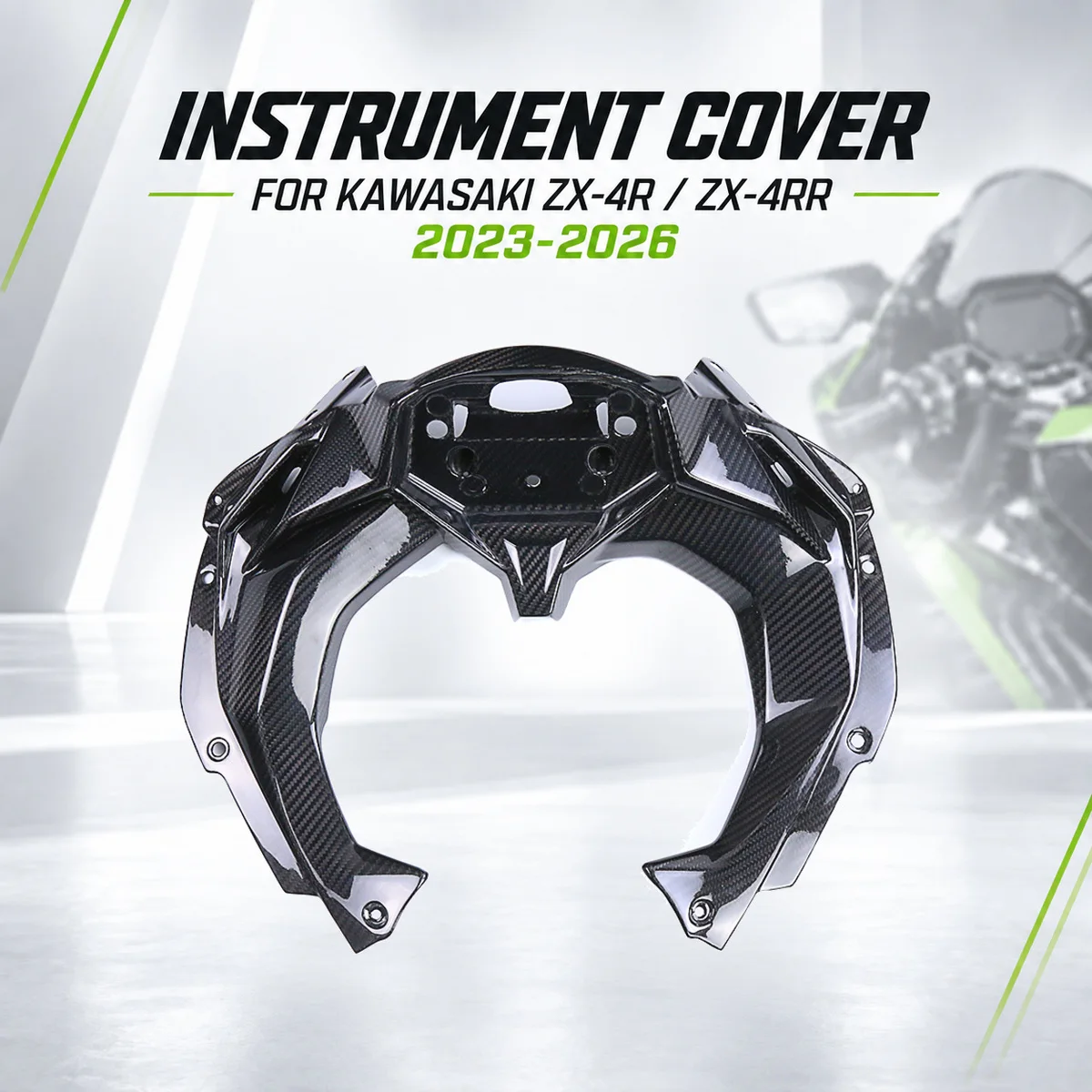 Instrument Cover Gauge Dashboard Cowl Carbon Fiber Cockpit Trim for Kawasaki Ninja ZX-4R ZX-4RR 2023-2026 Motorcycle Accessories