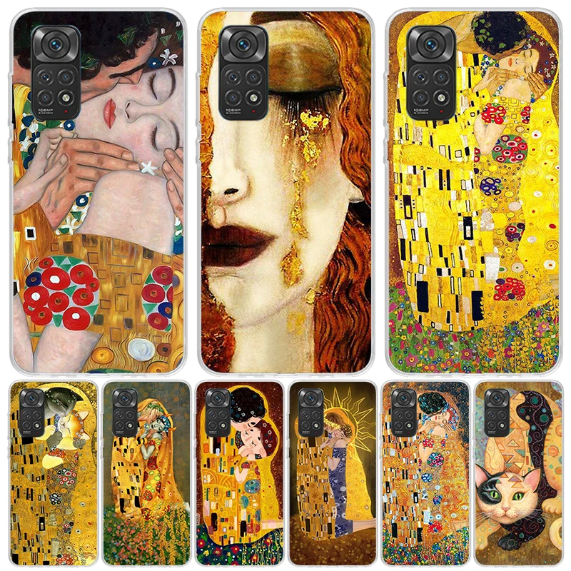 Kiss by Gustav Klimt Desig Phone Case For Xiaomi Redmi Note 13 12S 12 11S 11T 11E Pro Plus 10S 10 9S 9 8T 8 7 Art Customized Coq